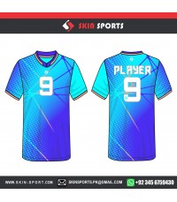 LIGHT BLUE DNA DESIGNED  SOCCER JERSEYS